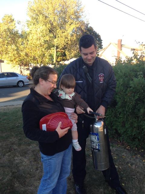 Firefighter Chris O'Connor interacting with the local community