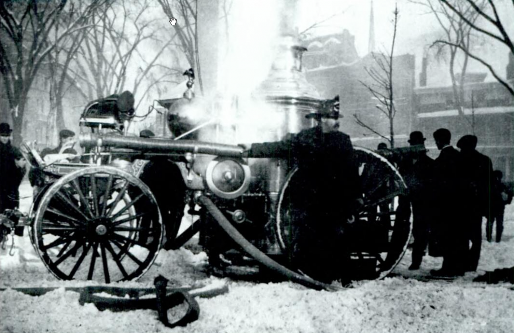 1904 - the 1892 American LaFrance Steamer Pumping at Town Hall Fire